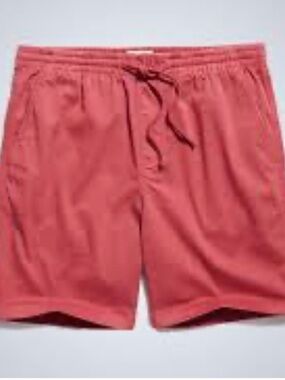 Todd Snyder Weekender Short Red 7 inch drawstring pockets pull on Sz S